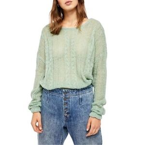Free People Angel Sweater in Mint Fresh Combo